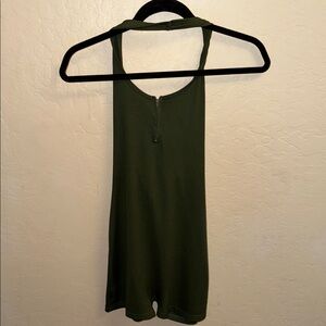 SHEIN Dark Green Sleeveless Bodysuit